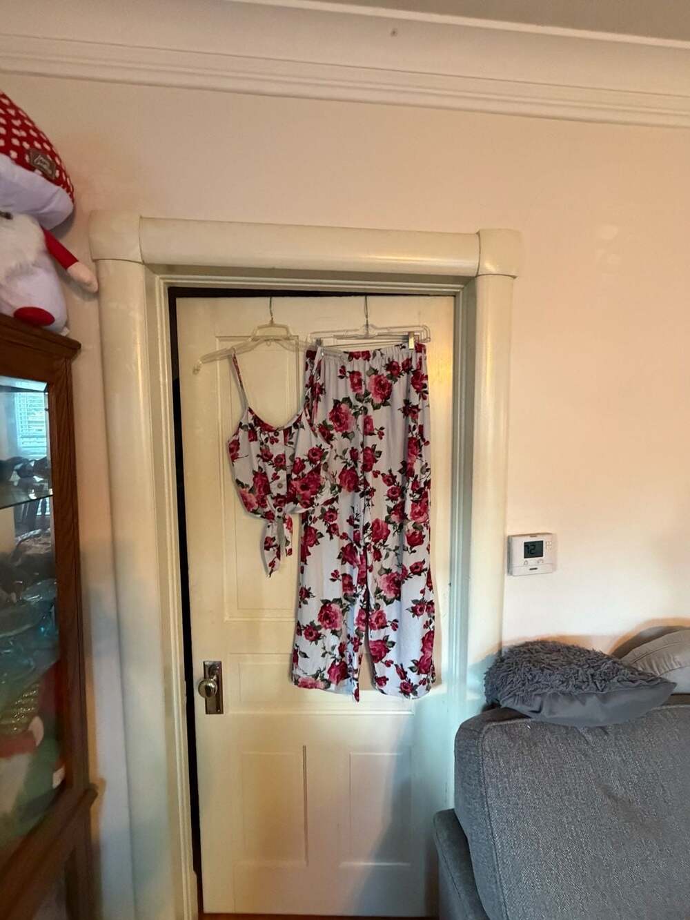 Arabella Floral Two-Piece Set White Red Roses